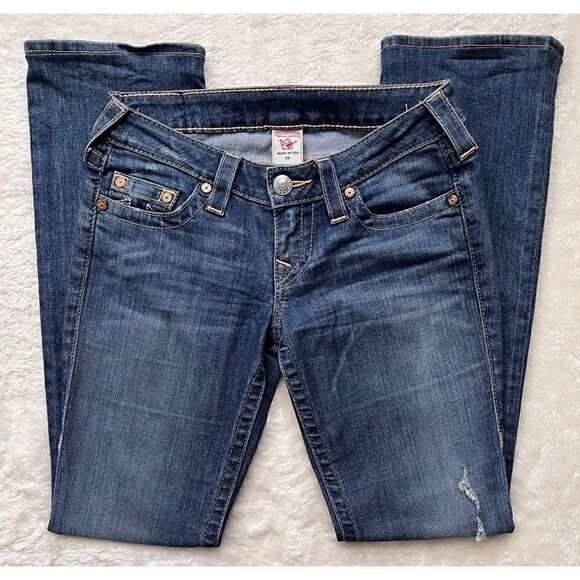 True Religion Straight Distressed Jeans, Size 26 - Picture 2 of 14